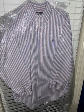 Polo by Ralph Lauren Blue and Pink Striped Button-Down Shirt